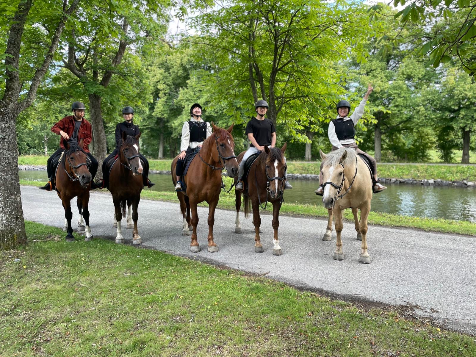 Horse riding with friends